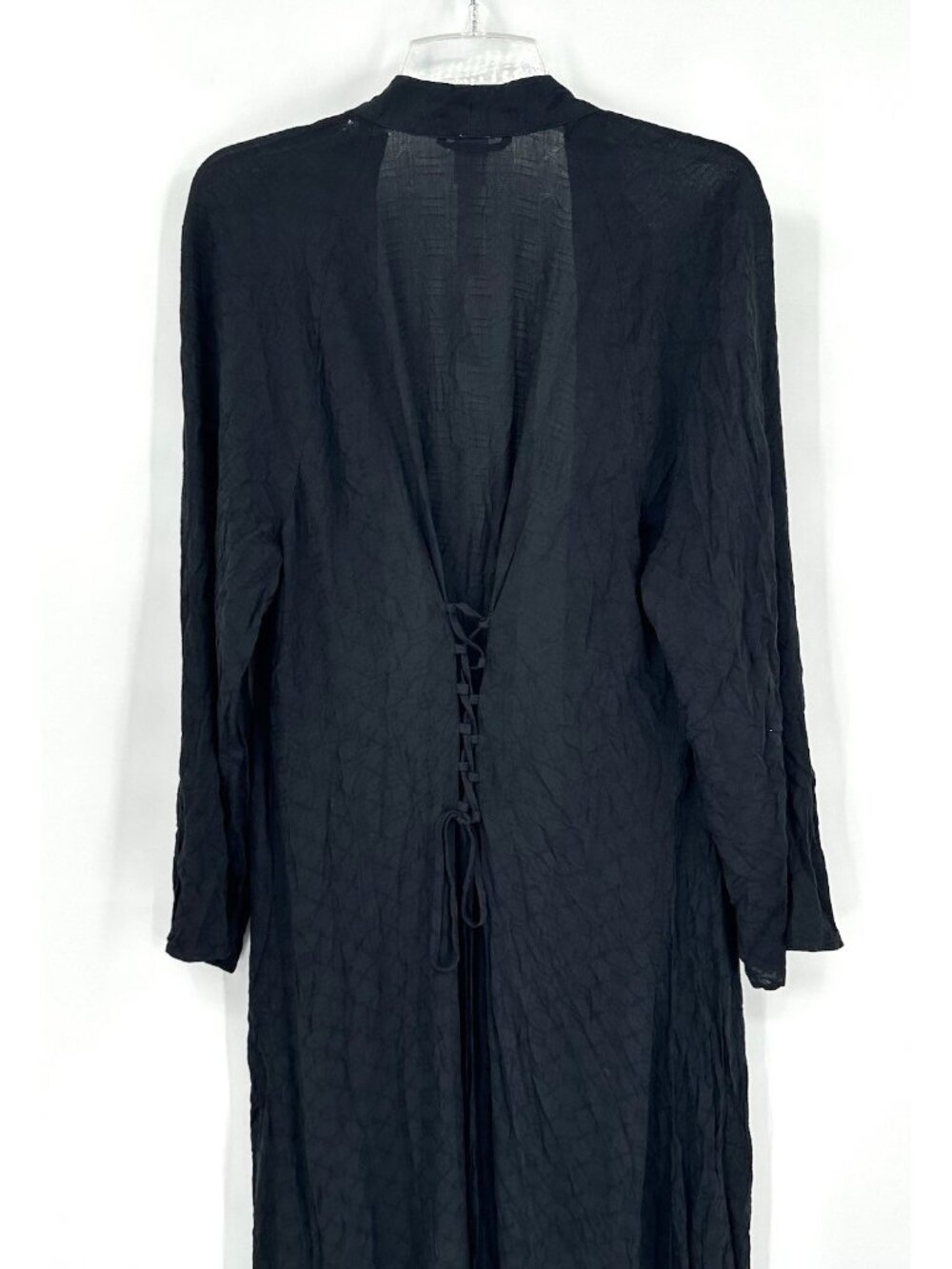 NEW Savage X Fenty Black Woven Voile Monogram Sleep Long Robe M L intimates - Picture 12 of 14